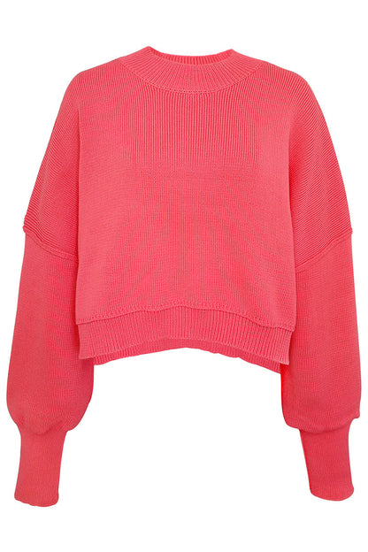 Suéteres casuales de cuello redondo con parches sólidos (15 colores)
