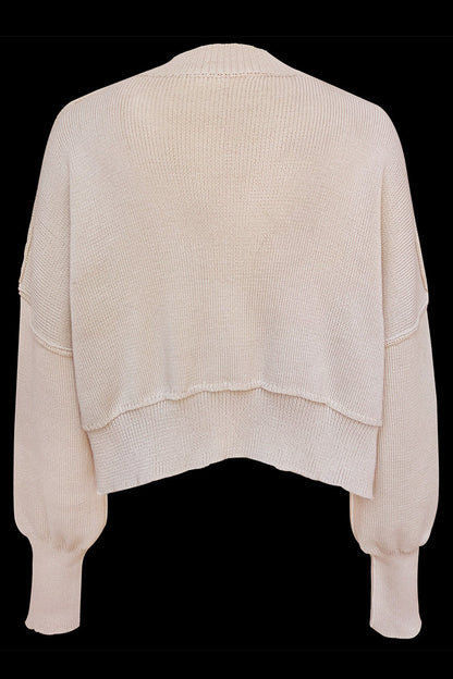 Suéteres casuales de cuello redondo con parches sólidos (15 colores)
