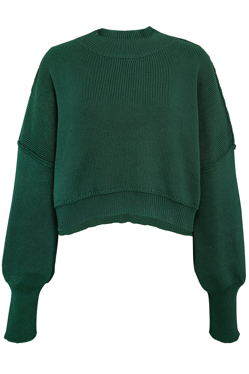 Suéteres casuales de cuello redondo con parches sólidos (15 colores)