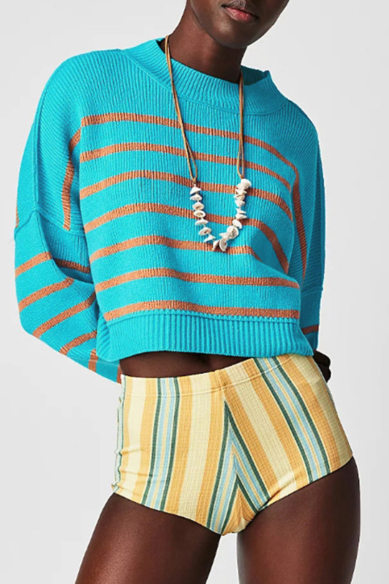 Suéteres casuales de cuello redondo con parches sólidos (15 colores)