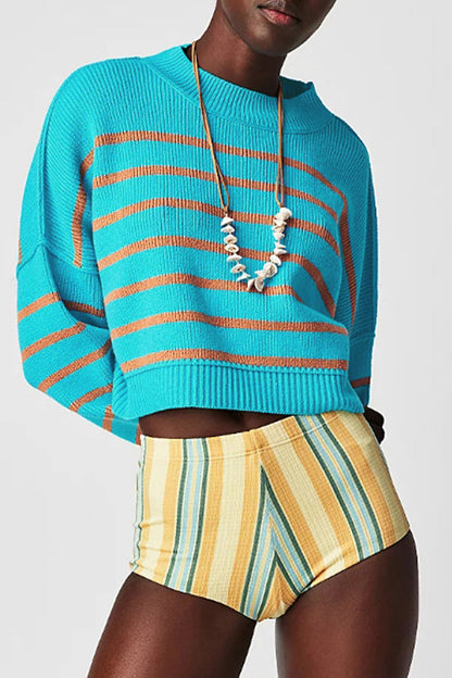 Suéteres casuales de cuello redondo con parches sólidos (15 colores)