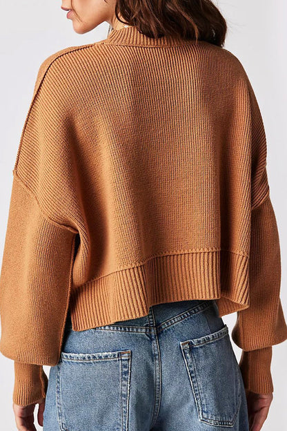 Suéteres casuales de cuello redondo con parches sólidos (15 colores)