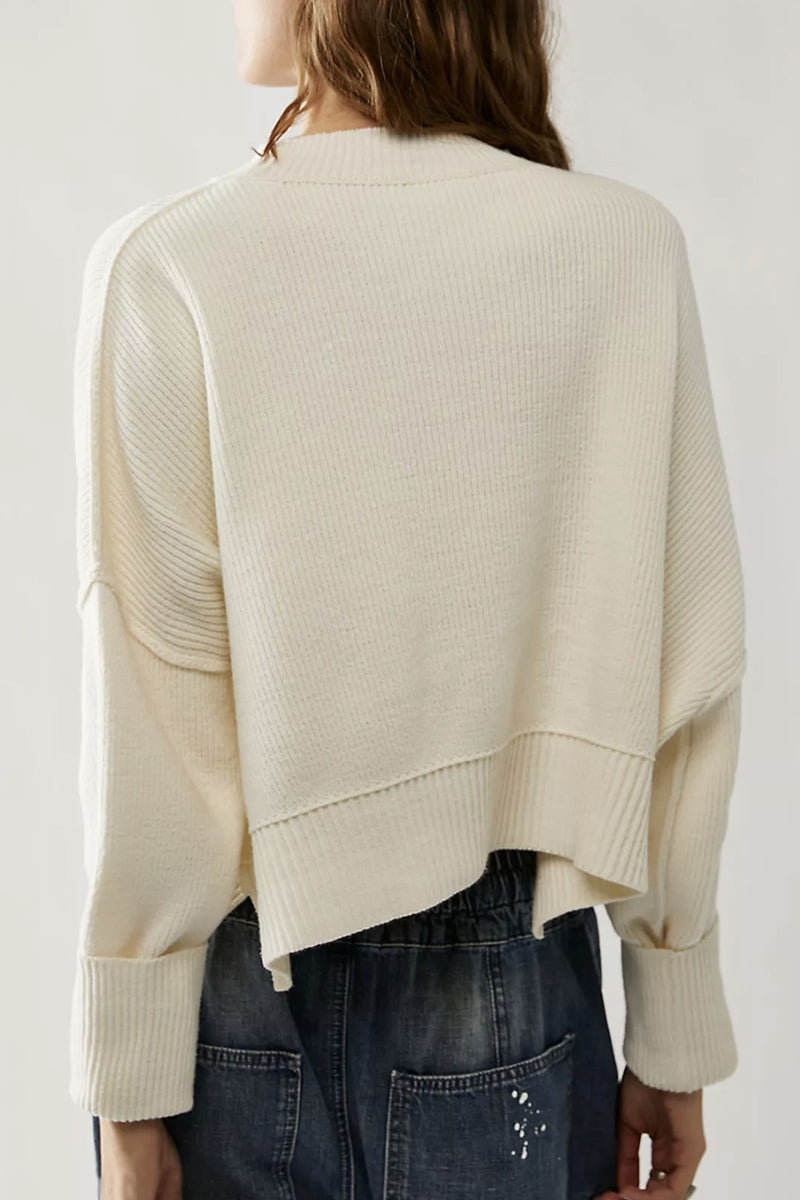 Suéteres casuales de cuello redondo con parches sólidos (15 colores)