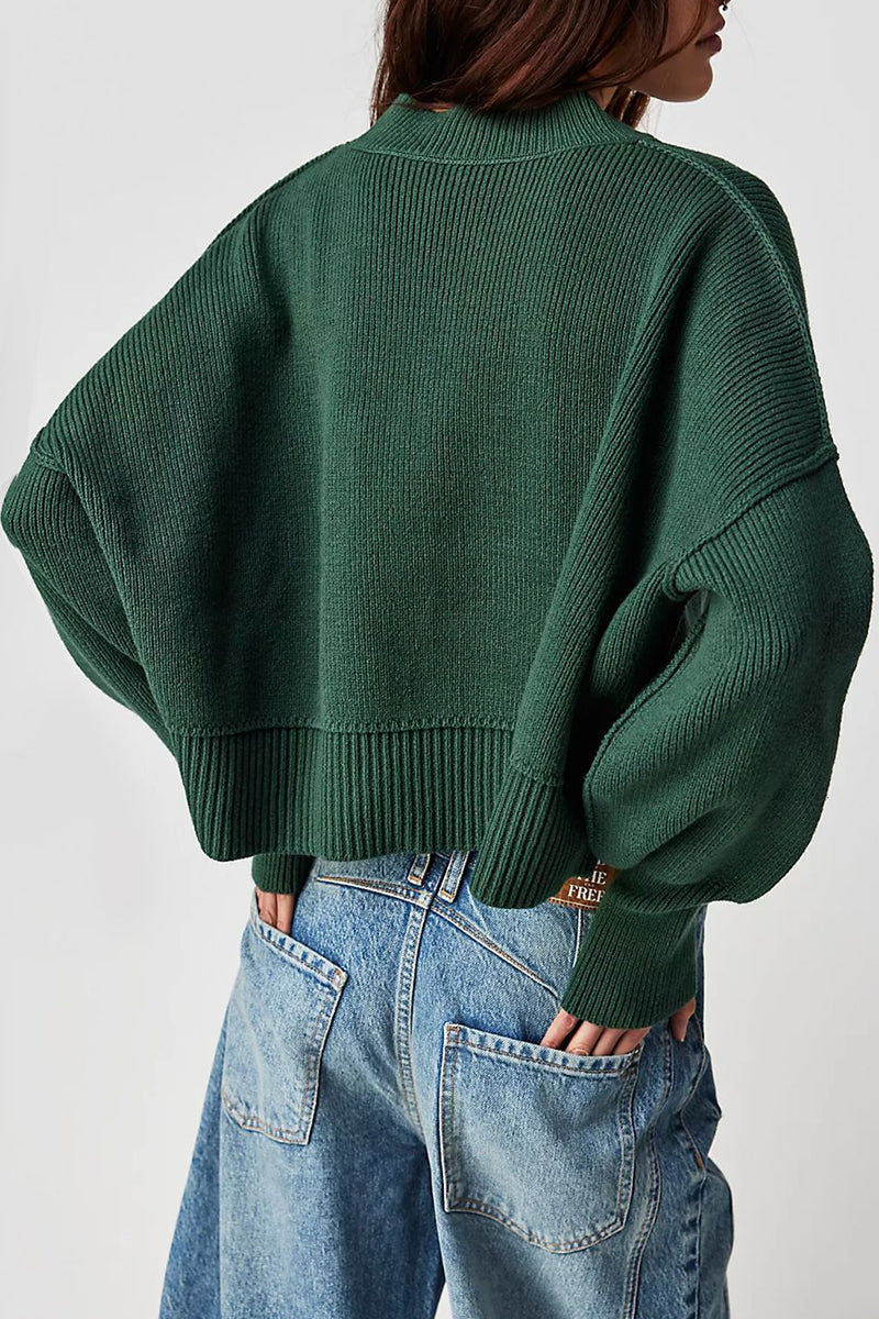 Suéteres casuales de cuello redondo con parches sólidos (15 colores)