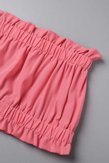 Conjunto informal de dos piezas, liso, sin espalda, sin tirantes y sin mangas (3 colores)