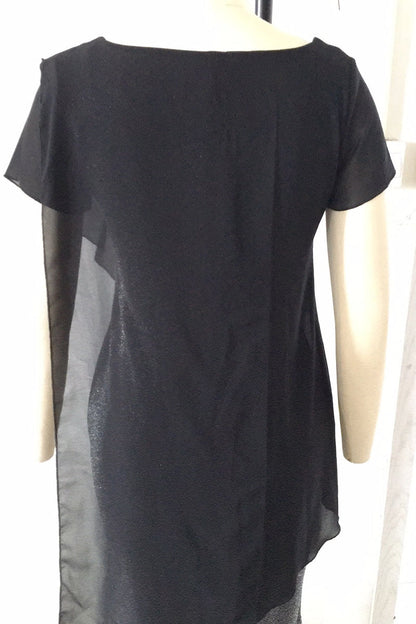 Vestidos sexis de falda de un solo paso con cuello redondo y lentejuelas en bloques de colores