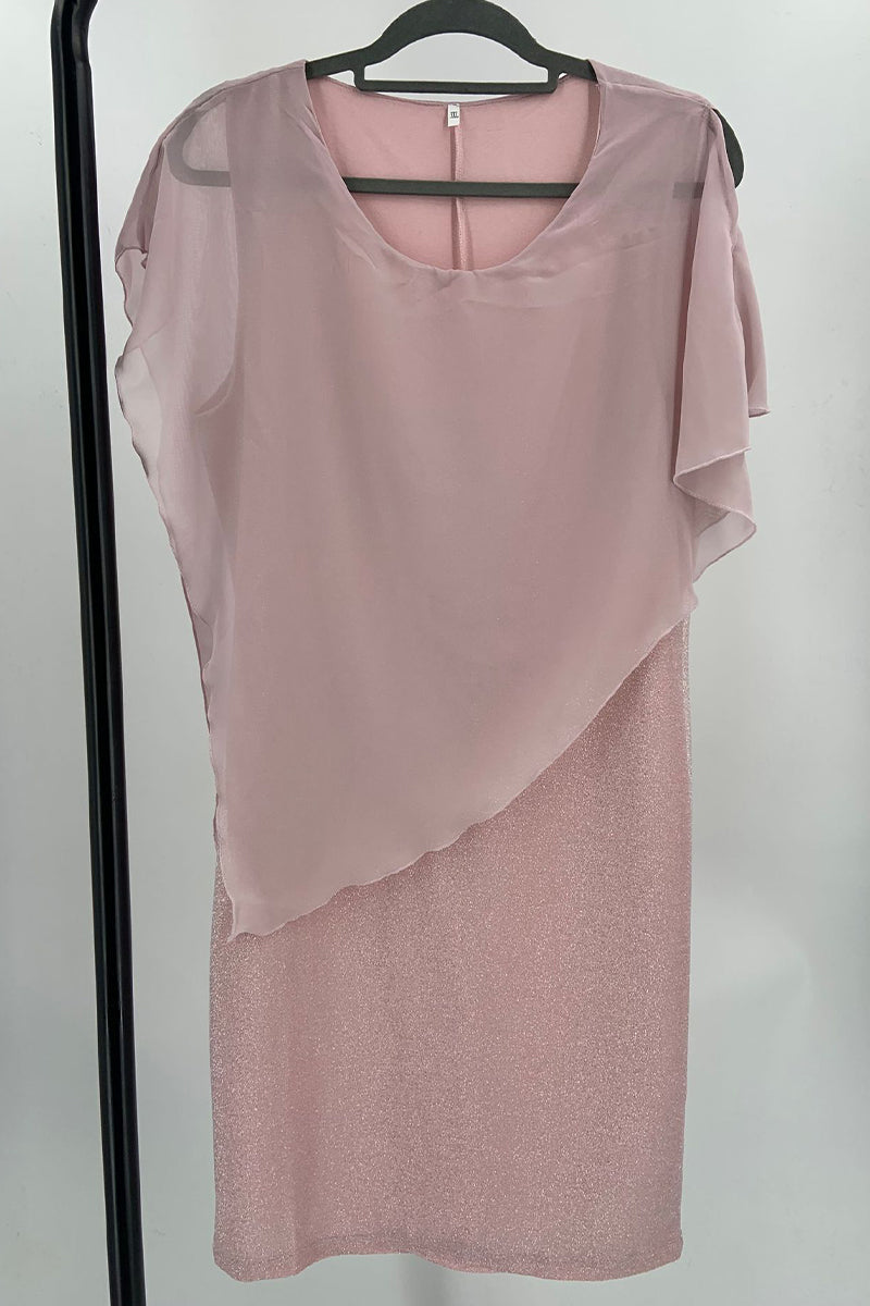Vestidos sexis de falda de un solo paso con cuello redondo y lentejuelas en bloques de colores