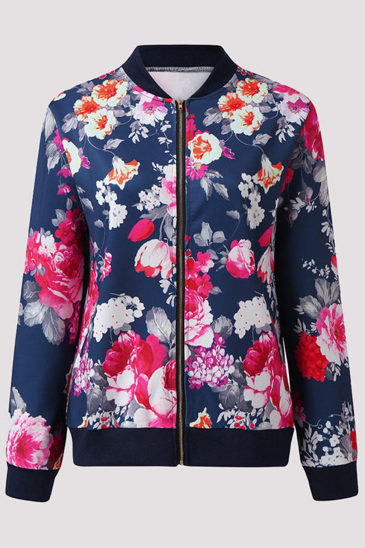 Prendas de abrigo informales con cuello redondo y diseño de patchwork floral (8 colores)