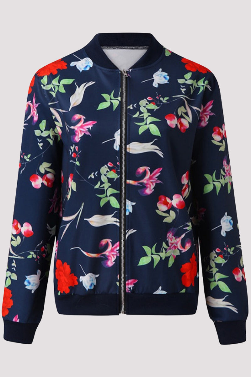 Prendas de abrigo informales con cuello redondo y diseño de patchwork floral (8 colores)