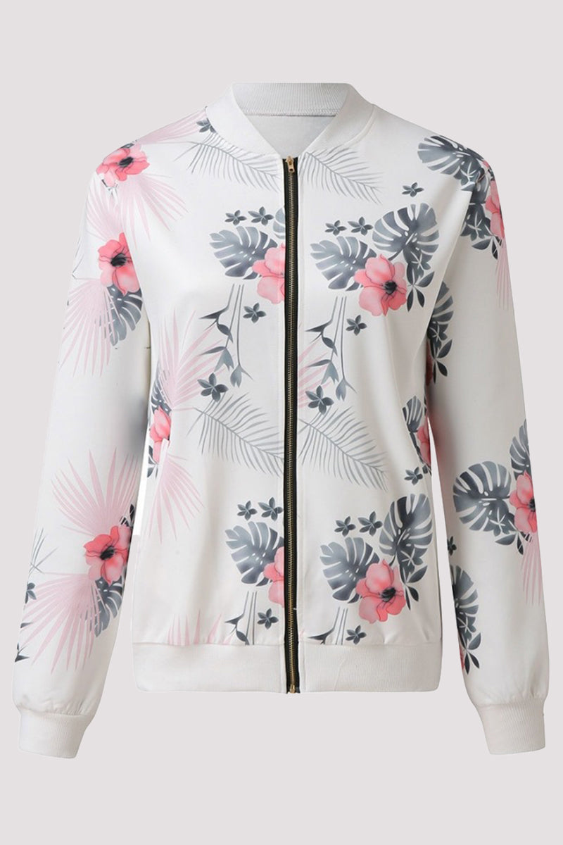 Prendas de abrigo informales con cuello redondo y diseño de patchwork floral (8 colores)