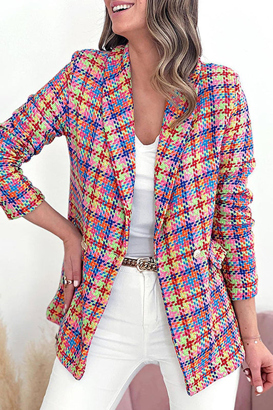 Prendas de abrigo informales con cuello vuelto y contraste de bloques de colores