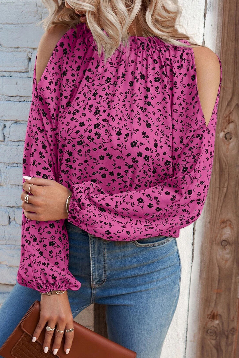 Tops de cuello redondo con patchwork y estampados dulces