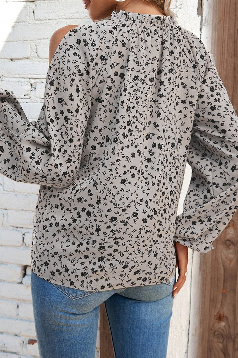Tops de cuello redondo con patchwork y estampados dulces