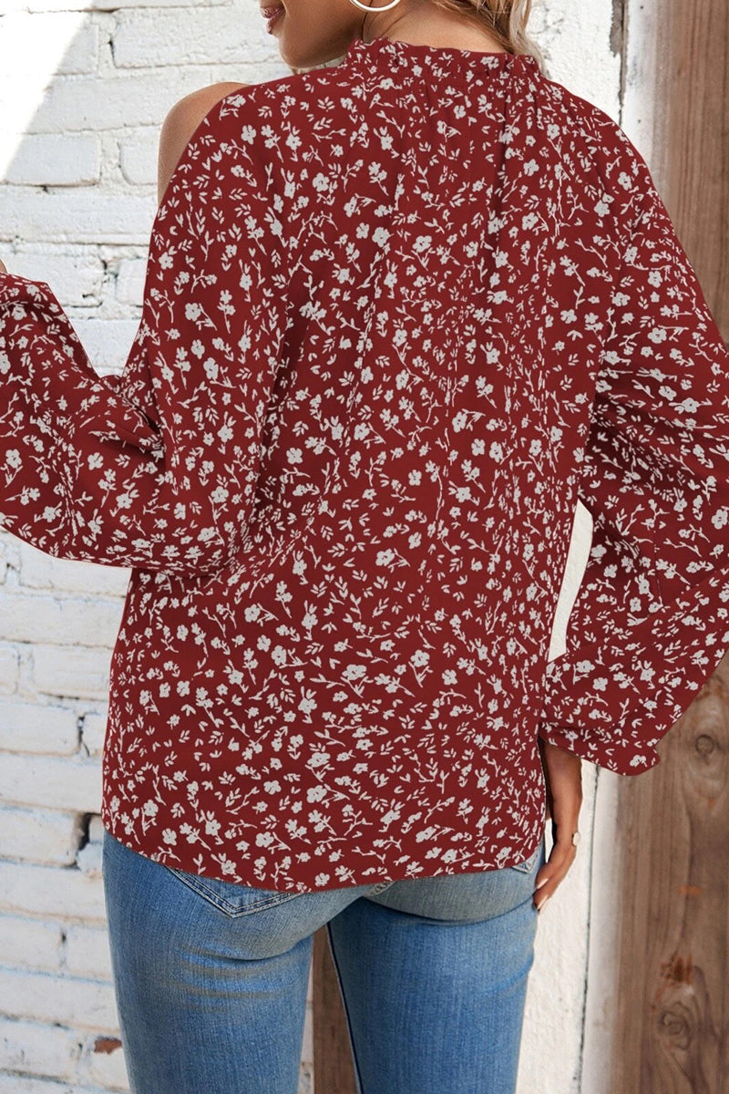 Tops de cuello redondo con patchwork y estampados dulces