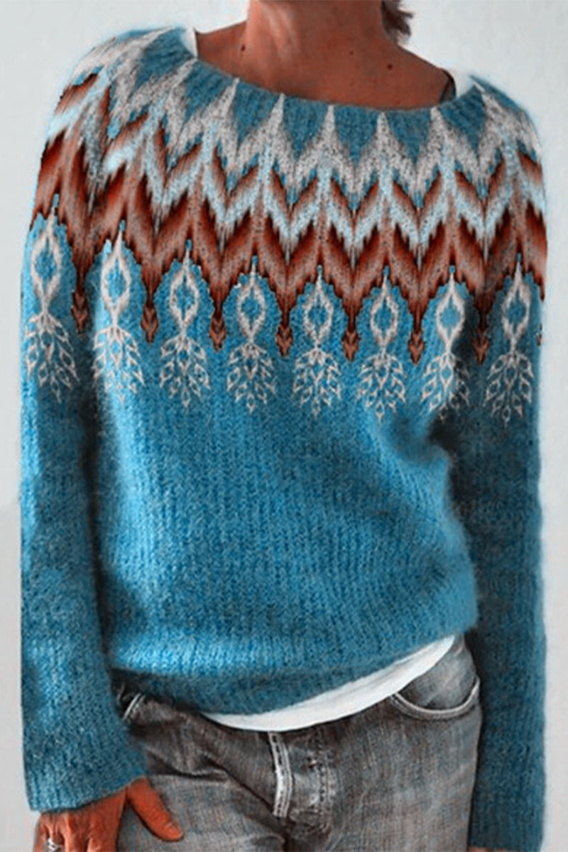 Suéteres casuales de cuello redondo con contraste de bloques de color (8 colores)