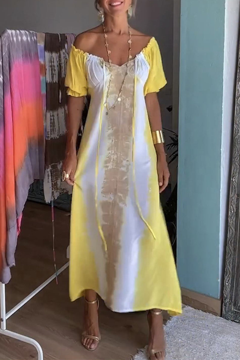 Vestido irregular con escote en V y frenillo estampado sexy
