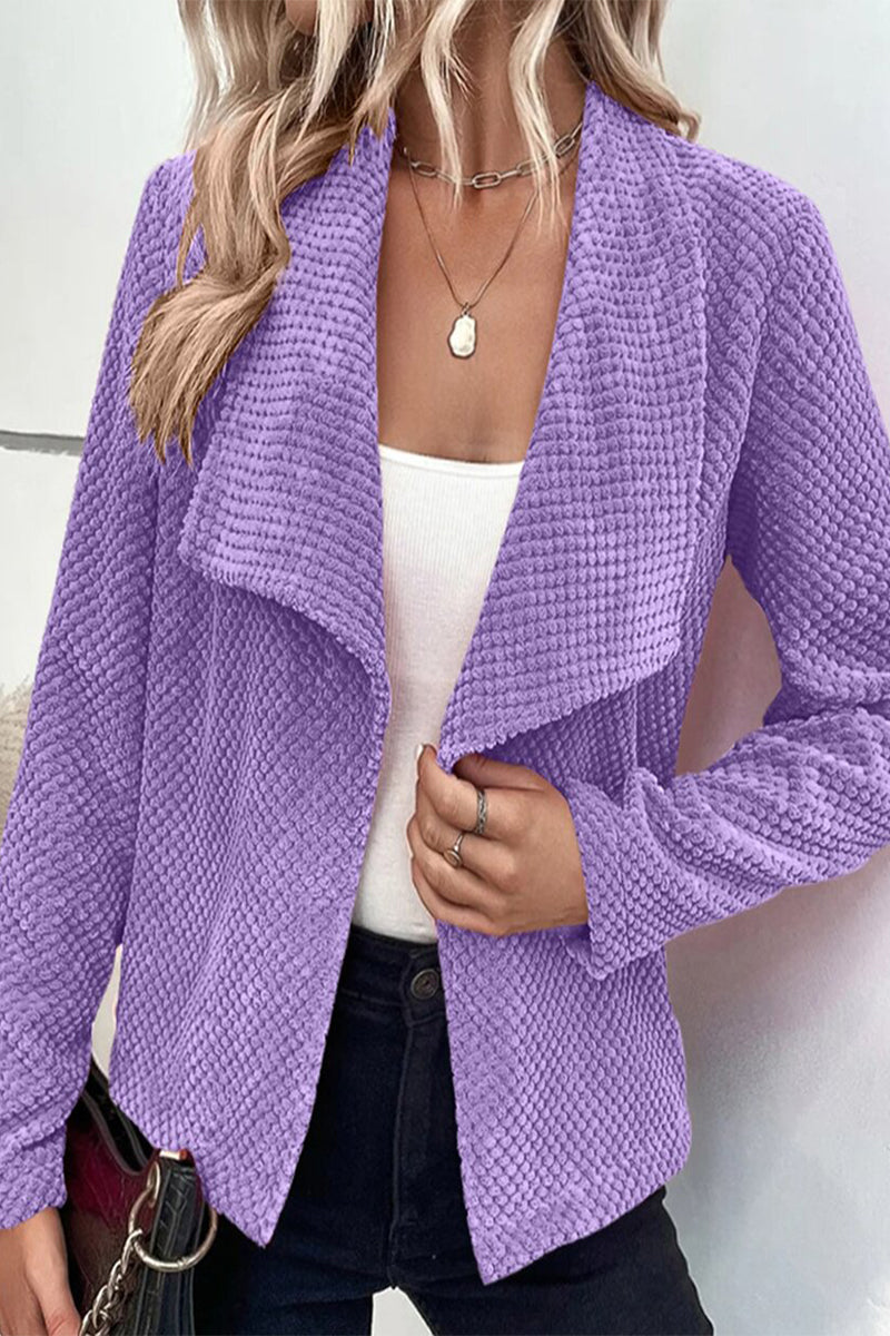 Prendas de abrigo informales, sencillas y lisas con cuello vuelto (5 colores)