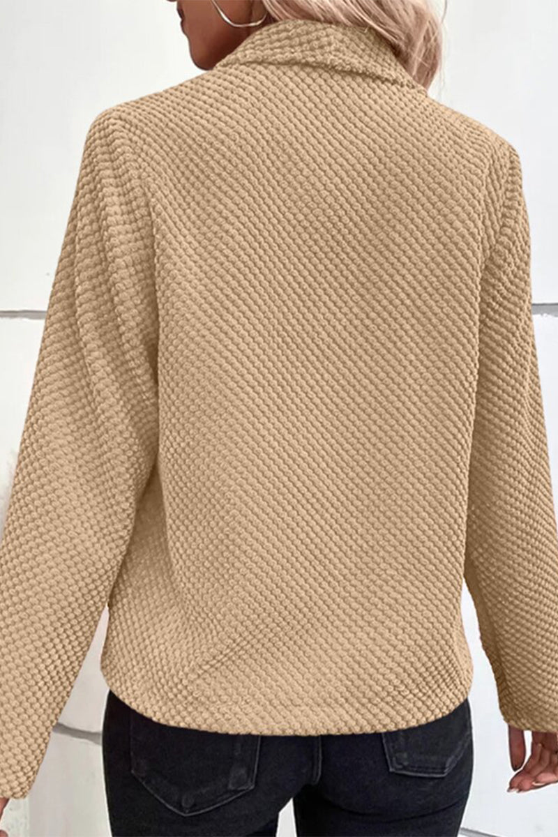 Prendas de abrigo informales, sencillas y lisas con cuello vuelto (5 colores)