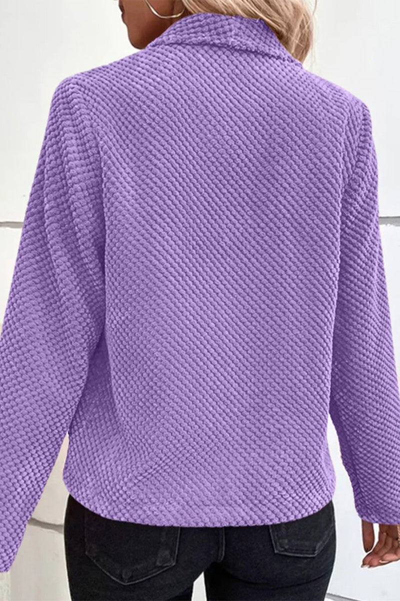 Prendas de abrigo informales, sencillas y lisas con cuello vuelto (5 colores)