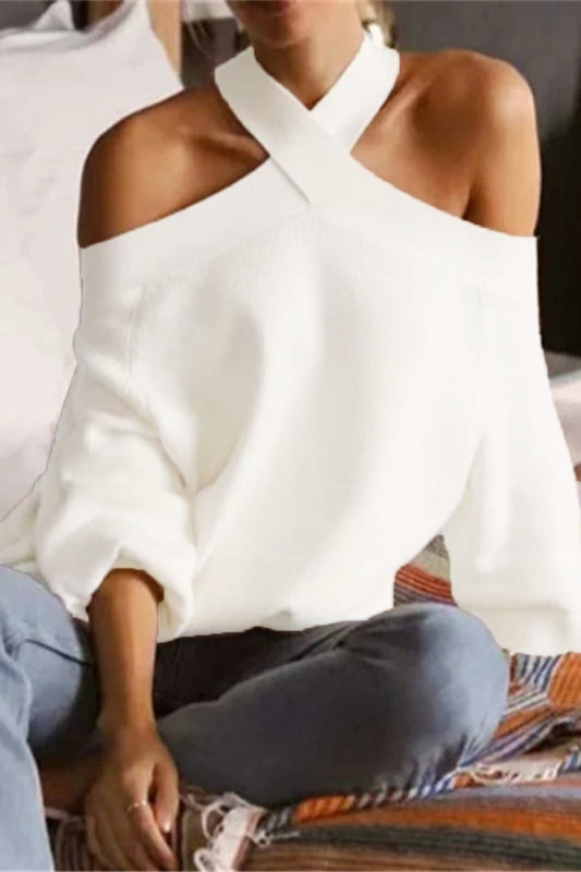 Tops sexys de cuello halter lisos