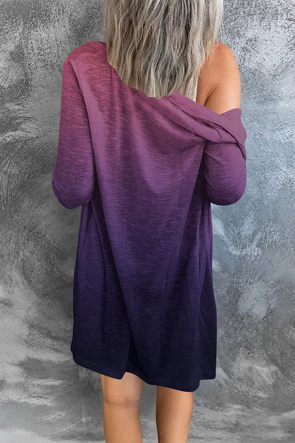 Prenda exterior tipo cárdigan con cuello de patchwork y estampado urbano (8 colores)