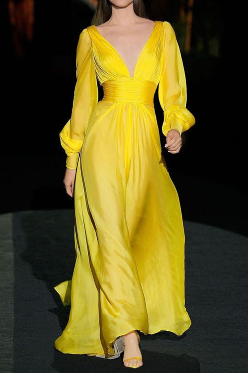 Vestidos de princesa con cuello en V, sexys y elegantes, de patchwork liso