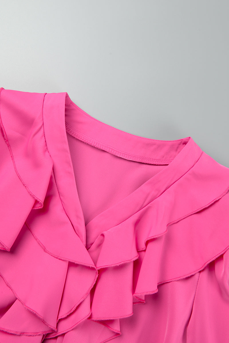 Blusas casuales de cuello en V con parches lisos (5 colores)