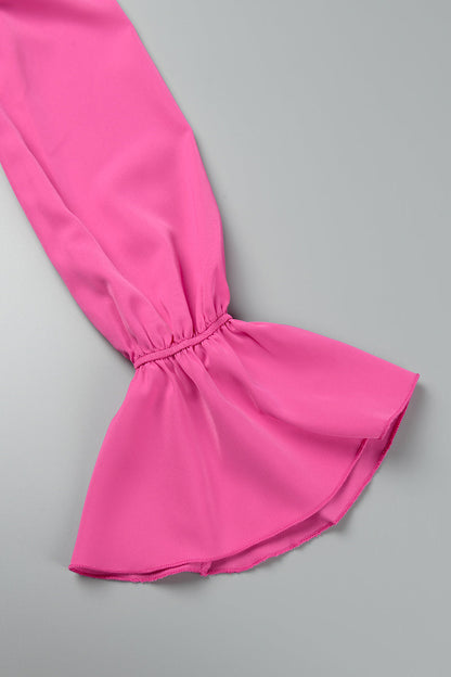 Blusas casuales de cuello en V con parches lisos (5 colores)