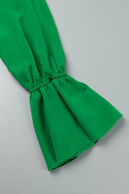 Blusas casuales de cuello en V con parches lisos (5 colores)