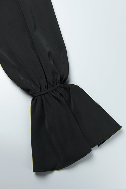 Blusas casuales de cuello en V con parches lisos (5 colores)