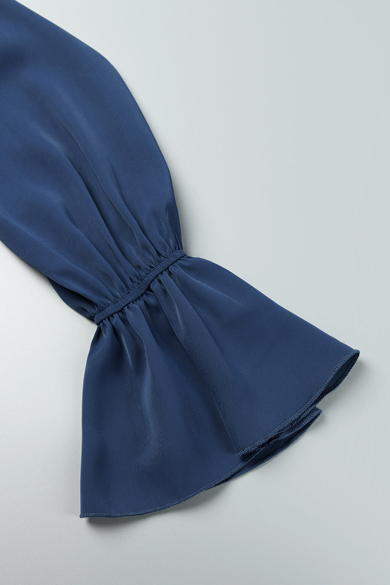 Blusas casuales de cuello en V con parches lisos (5 colores)