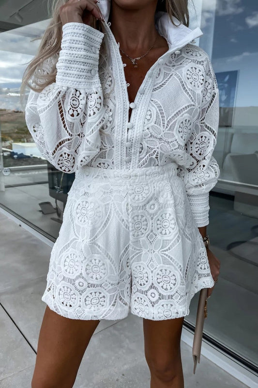 Conjunto informal de dos piezas con cuello mandarín, hebilla sólida y manga larga (3 colores)