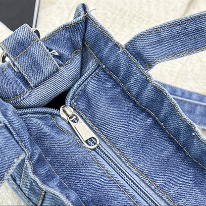 Bolsos casuales con cremallera y parches sólidos