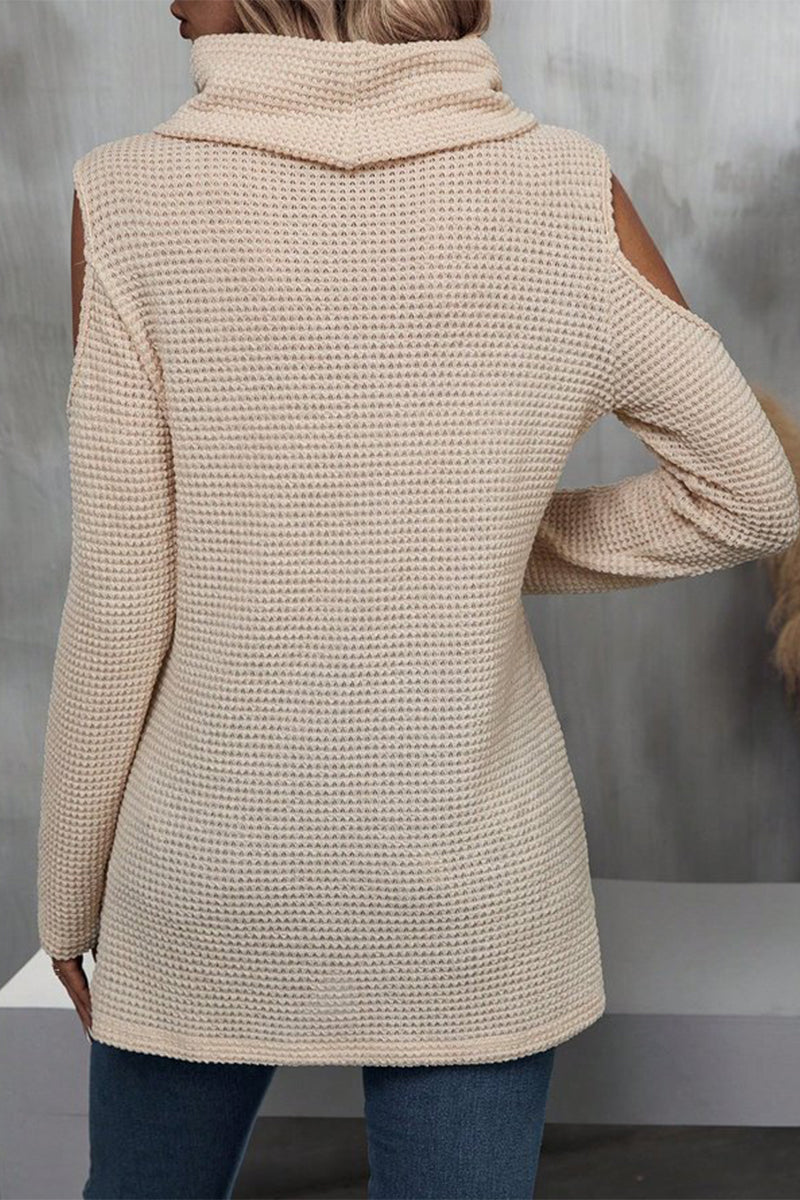 Elegantes blusas de cuello alto con encaje sólido