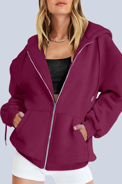 Ropa deportiva informal con capucha y bolsillos sólidos (12 colores)