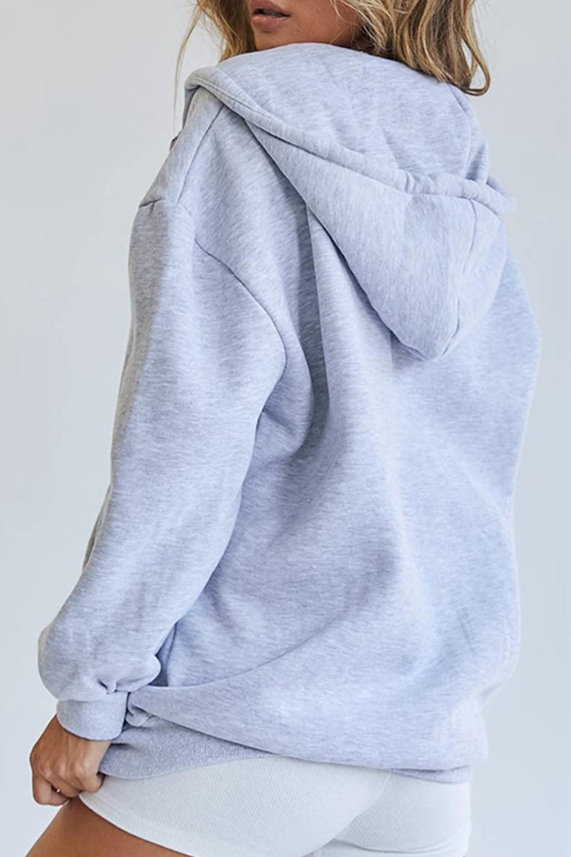 Ropa deportiva informal con capucha y bolsillos sólidos (12 colores)