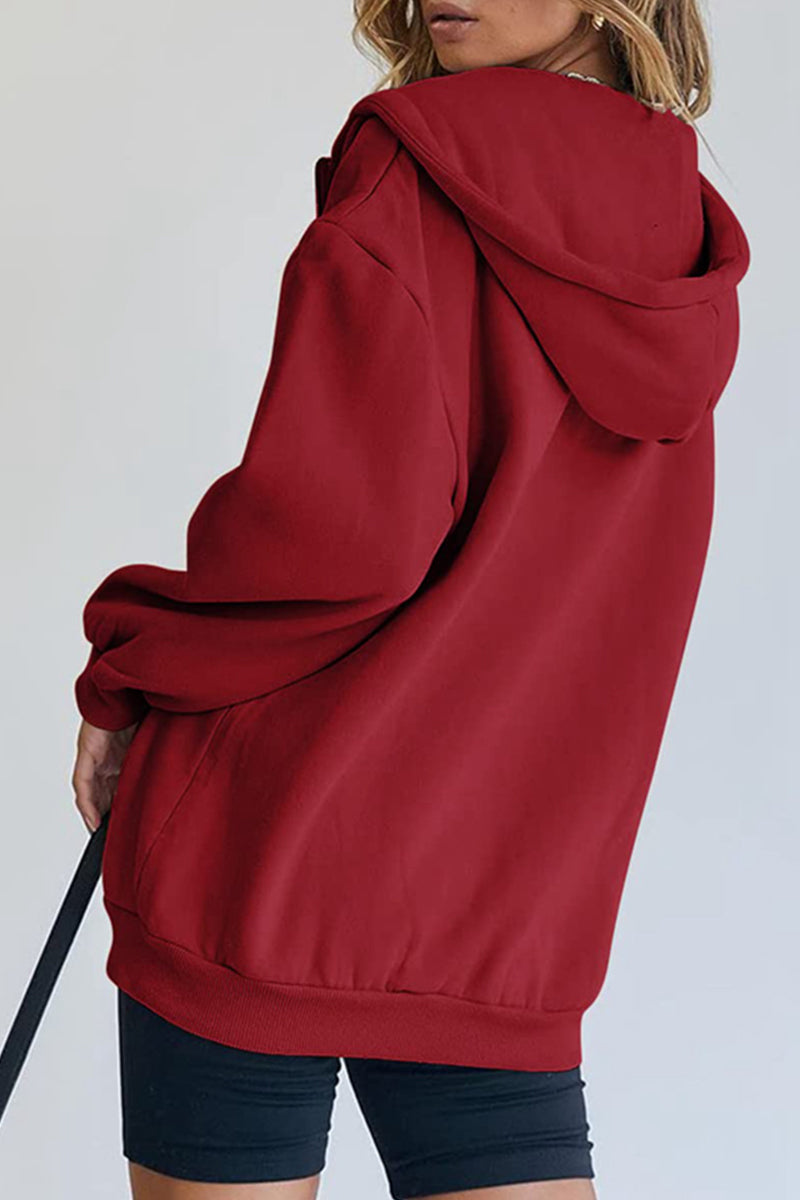 Ropa deportiva informal con capucha y bolsillos sólidos (12 colores)