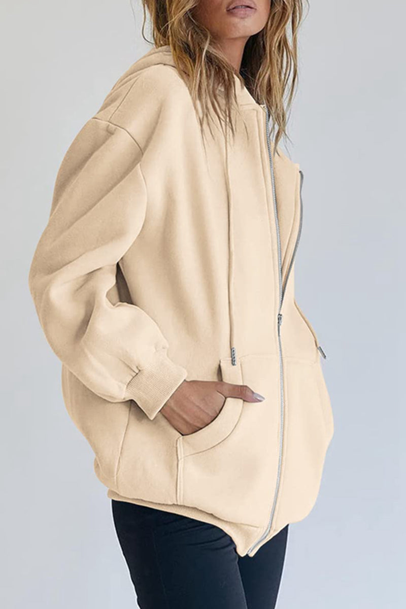 Ropa deportiva informal con capucha y bolsillos sólidos (12 colores)