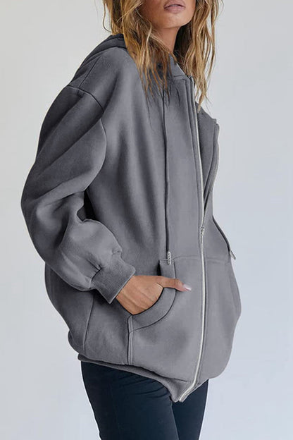 Ropa deportiva informal con capucha y bolsillos sólidos (12 colores)