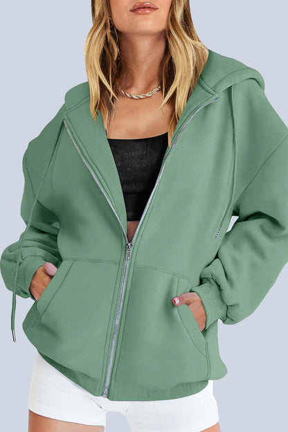 Ropa deportiva informal con capucha y bolsillos sólidos (12 colores)
