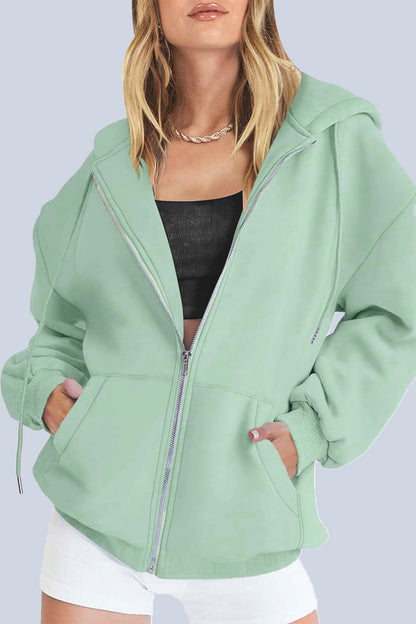 Ropa deportiva informal con capucha y bolsillos sólidos (12 colores)