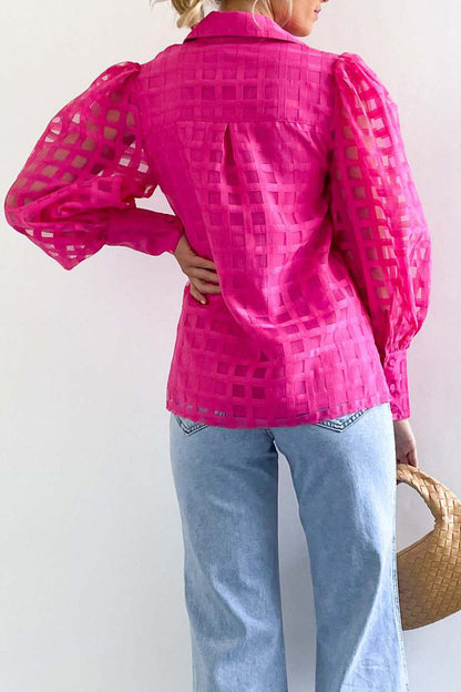 Celebridades Elegantes Tops de Cuello Vuelto con Patchwork Sólido