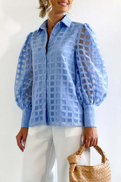Celebridades Elegantes Tops de Cuello Vuelto con Patchwork Sólido