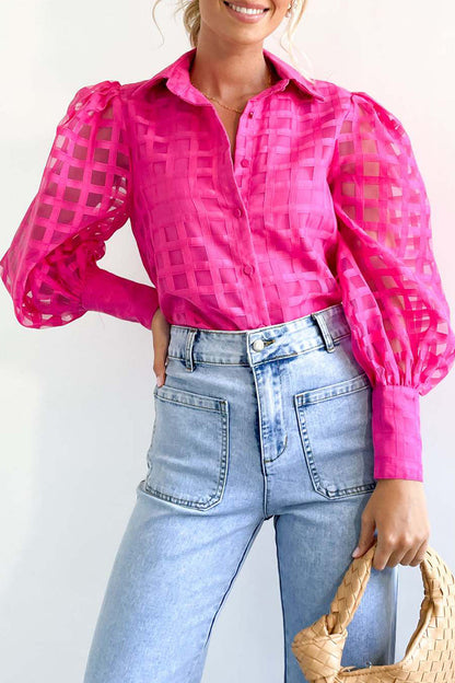 Celebridades Elegantes Tops de Cuello Vuelto con Patchwork Sólido