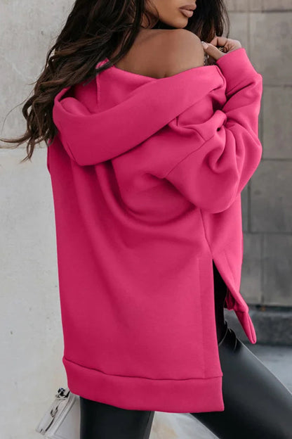 Tops casuales con cuello y capucha con bolsillos sólidos (4 colores)