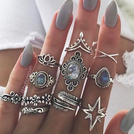 Anillos vintage de once piezas (sujeto al objeto real)