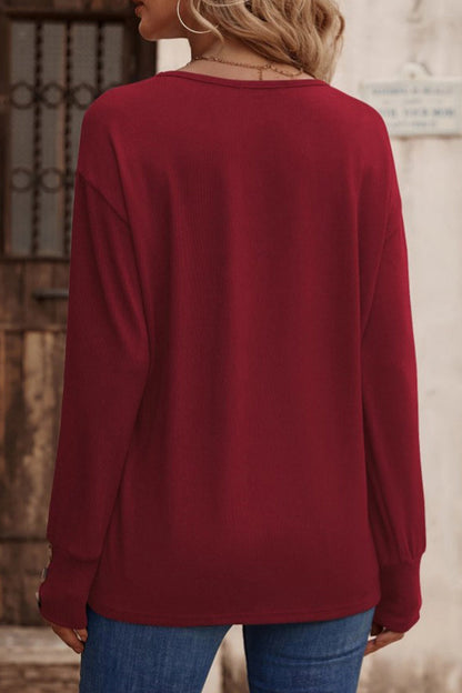 Blusas sexis sencillas con cuello en V y botones lisos (8 colores)
