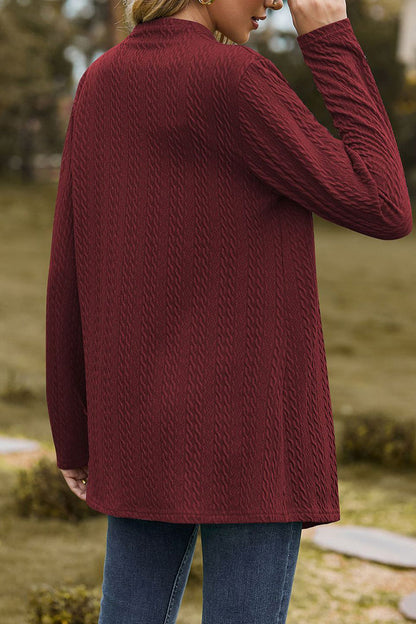 Prendas de abrigo informales con cuello en V y parches lisos (5 colores)
