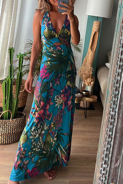 Vestidos sexis de vacaciones con estampado floral, espalda descubierta y cuello en V (3 colores)
