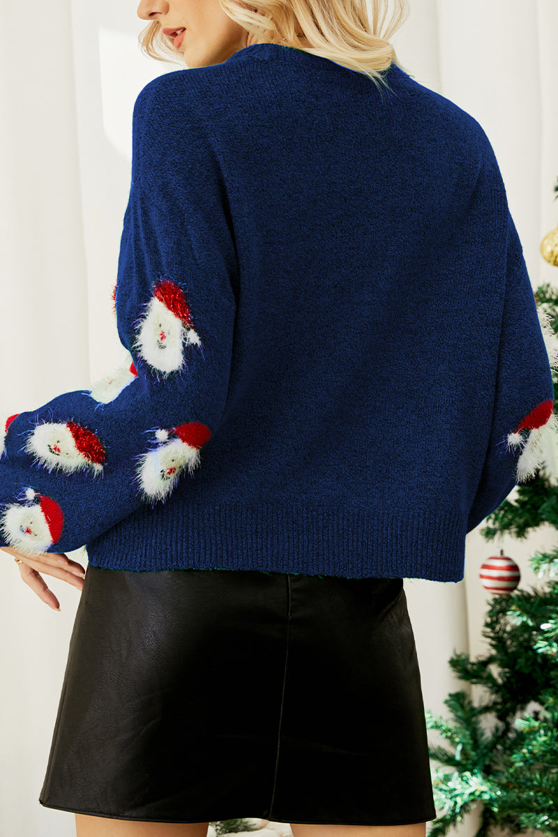 Suéteres casuales de cuello redondo con diseño de Papá Noel (10 colores)